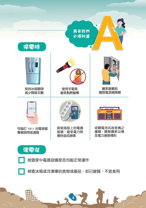 國防部「新版臺灣全民安全指引手冊《當危機來臨時：臺灣全民安全指引》」宣導圖片